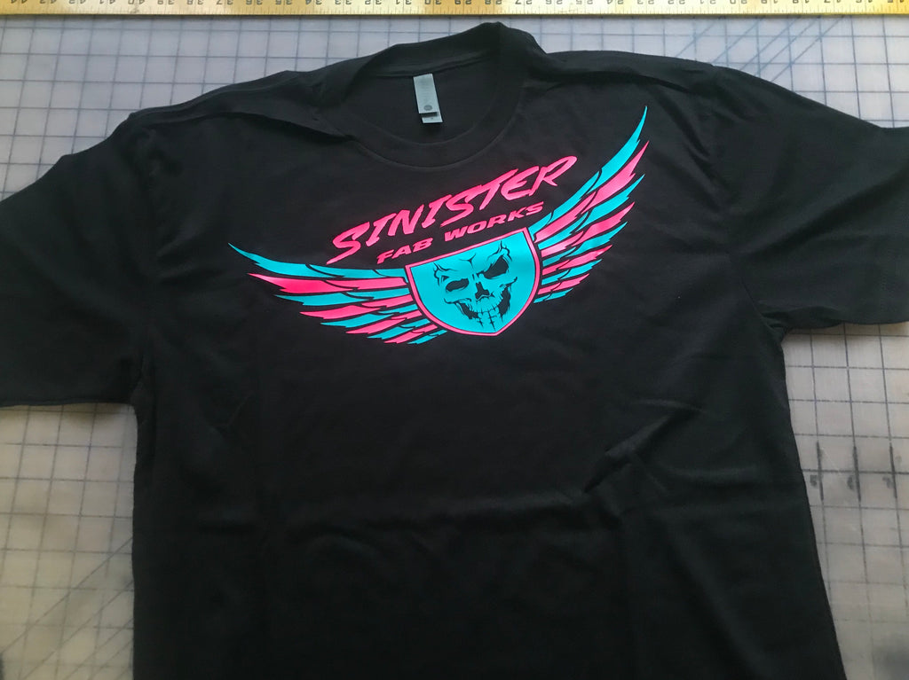 New next level tees neon pink/tiffany blue
