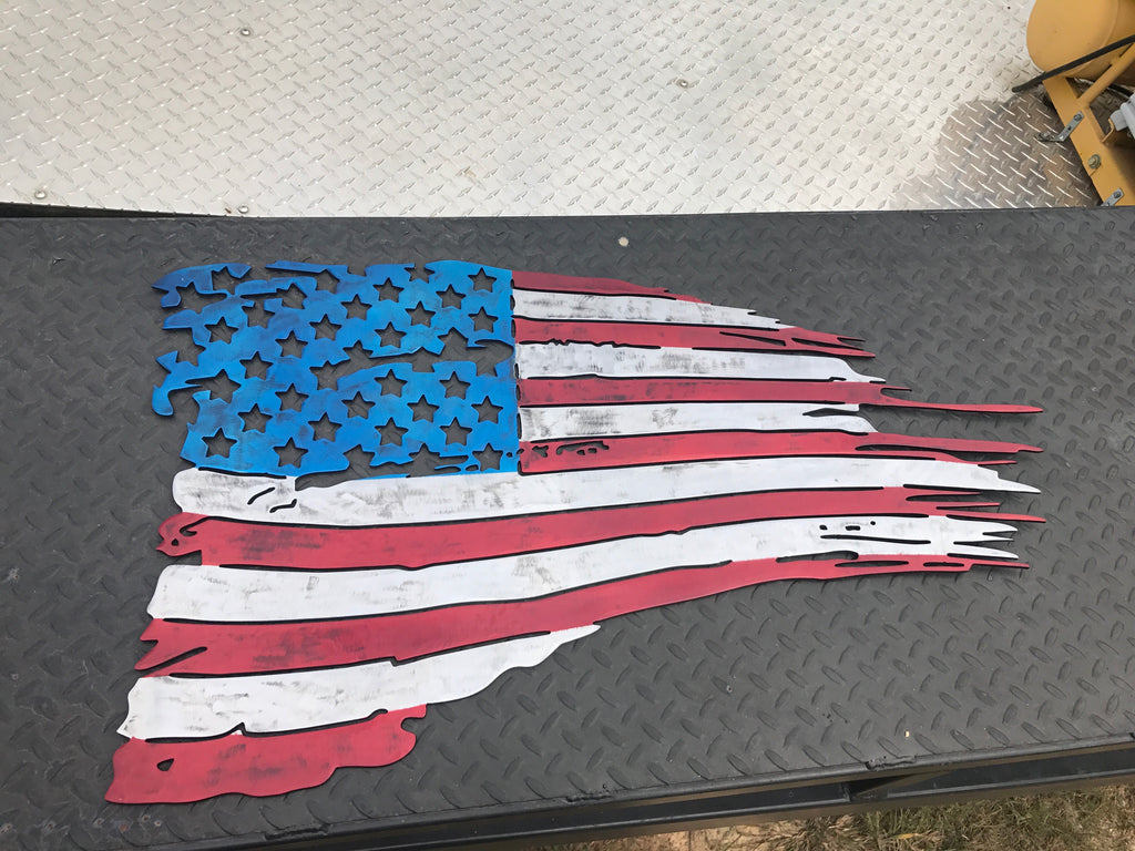 Large American Flag Painted 36” x 20”